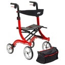 Nitro Euro Style Rollator Rolling Walker, Red - Image 3