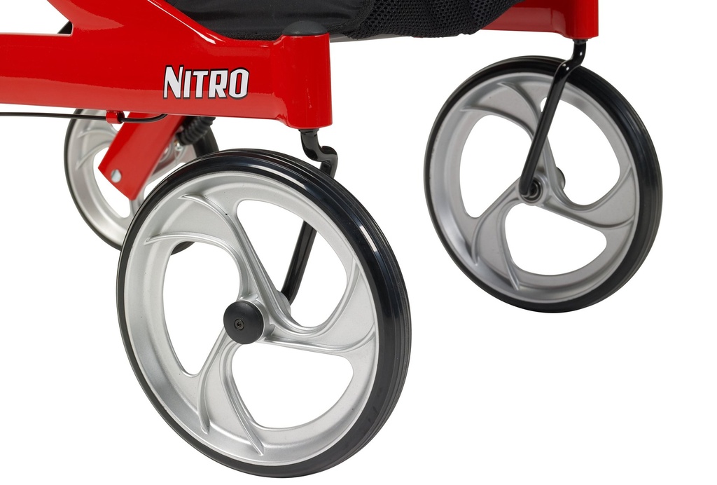 Nitro Euro Style Rollator Rolling Walker, Red - Image 5