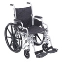 Poly Fly Light Weight Transport Chair Wheelchair with Swing away Footrests, 18" Seat - Image 1