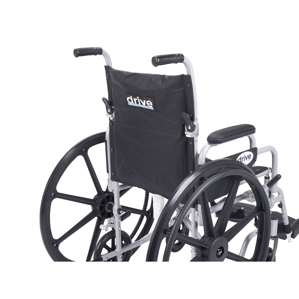 Poly Fly Light Weight Transport Chair Wheelchair with Swing away Footrests, 18" Seat - Image 3