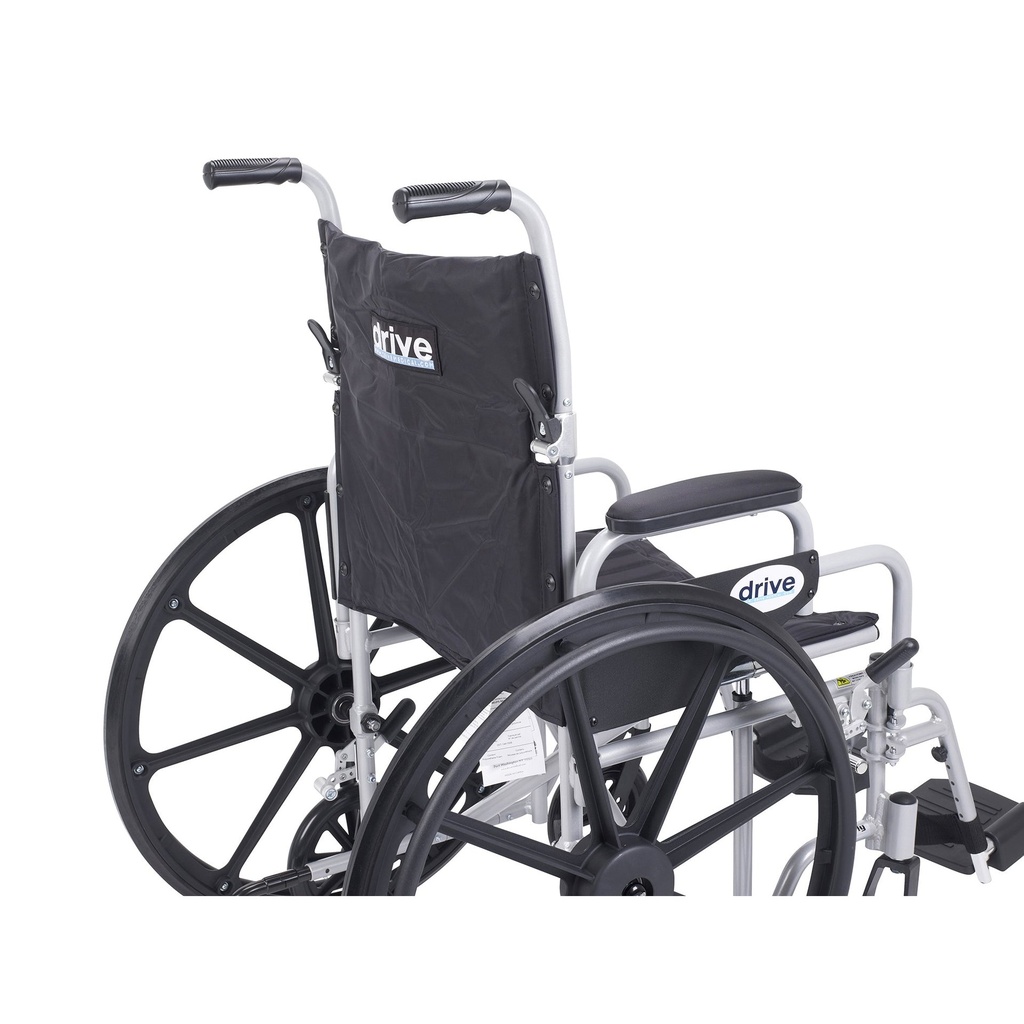 Poly Fly Light Weight Transport Chair Wheelchair with Swing away Footrests, 20" Seat - Image 3