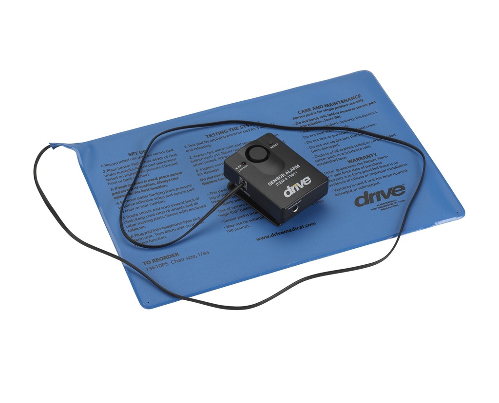 Pressure Sensitive Bed Chair Patient Alarm with Reset Button, 10" x 15" Chair Pad - Image 1