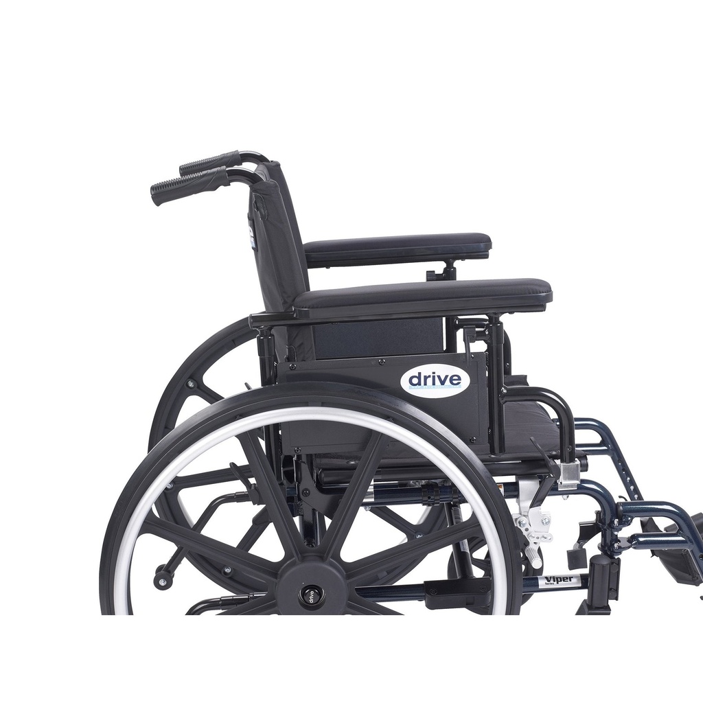 Viper Plus GT Wheelchair with Flip Back Removable Adjustable Full Arms, Swing away Footrests, 20" Seat - Image 2