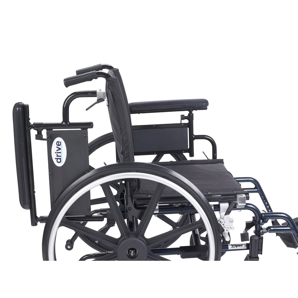 Viper Plus GT Wheelchair with Flip Back Removable Adjustable Full Arms, Swing away Footrests, 20" Seat - Image 3