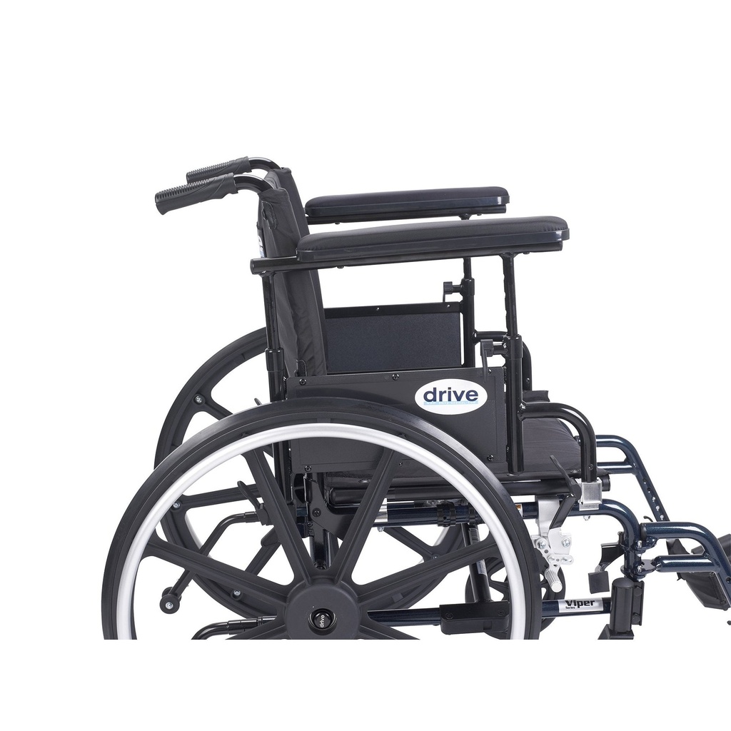 Viper Plus GT Wheelchair with Flip Back Removable Adjustable Full Arms, Swing away Footrests, 20" Seat - Image 4