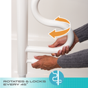 Wonder Bathtub Pole Plus - With Pivoting Curve Grab Bar - White - Image 4