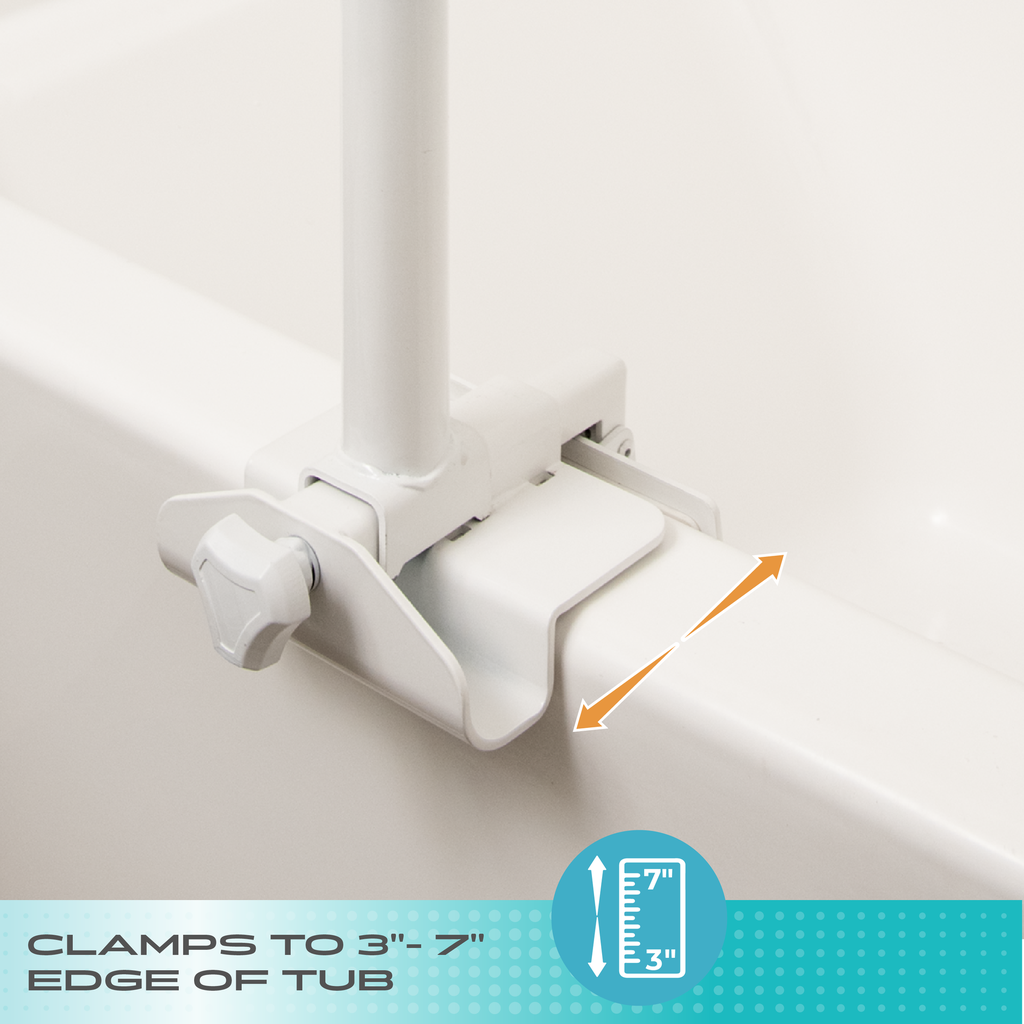 Wonder Bathtub Pole Plus - With Pivoting Curve Grab Bar - White - Image 5