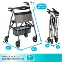 Wonder Rollator Plus Micro (short) - Black Walnut - Image 10
