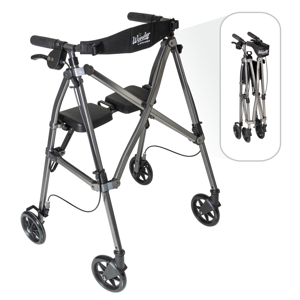NEW! Stander Space Saver Rollator - Black Walnut - Image 1