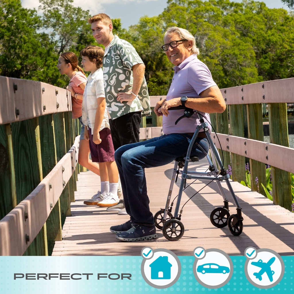 NEW! Stander Space Saver Rollator - Black Walnut - Image 4