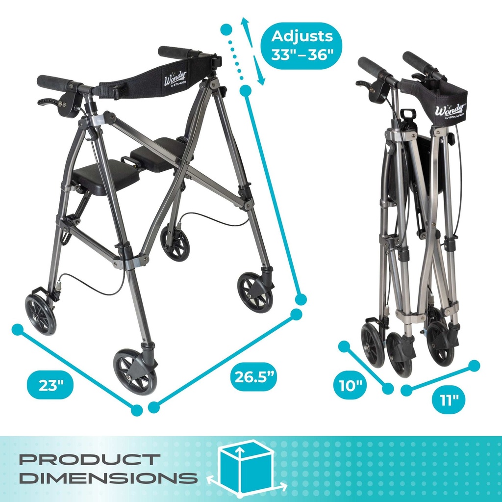 NEW! Stander Space Saver Rollator - Black Walnut - Image 7