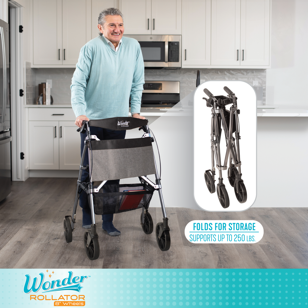 NEW! Wonder Rollator Plus 8-inch Wheels - Black Walnut - Image 1