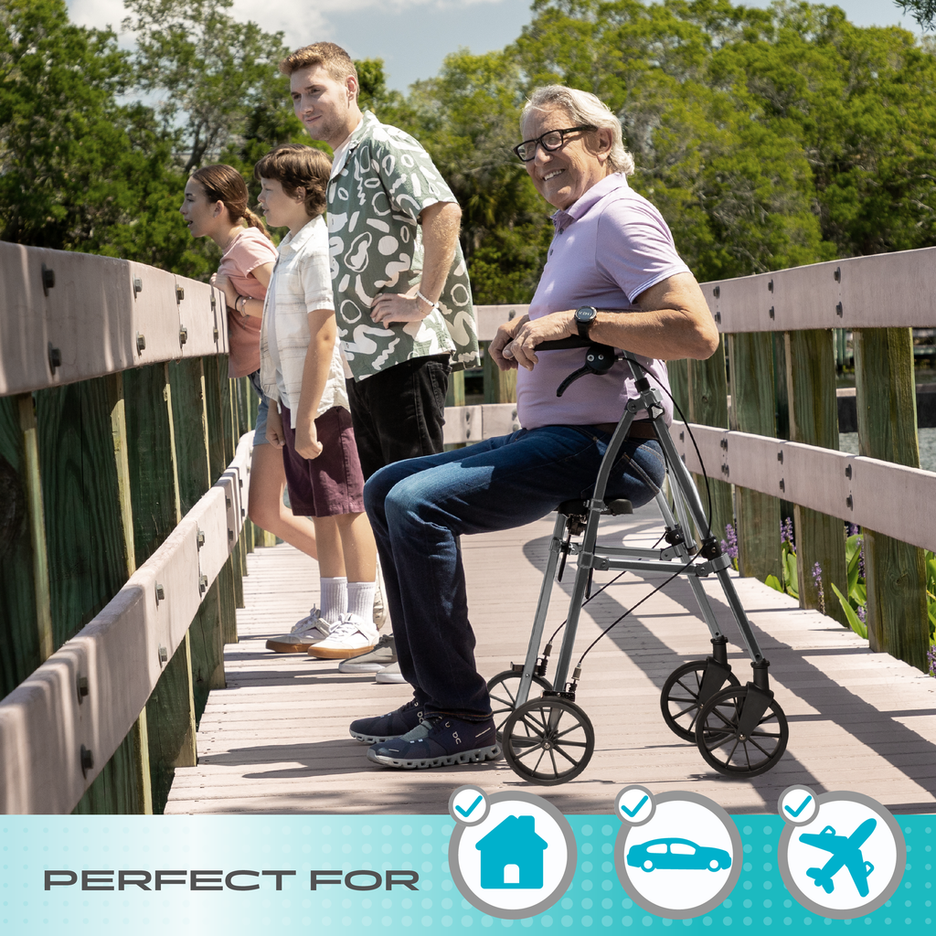 NEW! Wonder Rollator Plus 8-inch Wheels - Black Walnut - Image 2