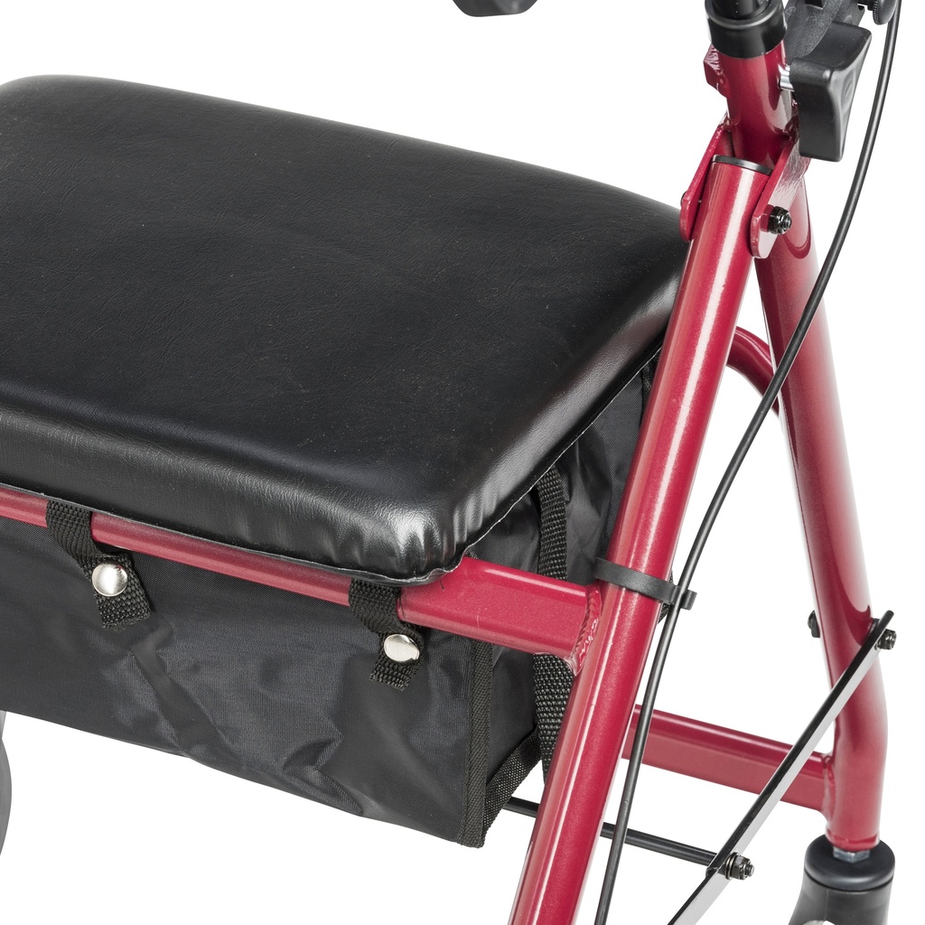 Adjustable Height Rollator Rolling Walker with 6" Wheels (RED)_image_16