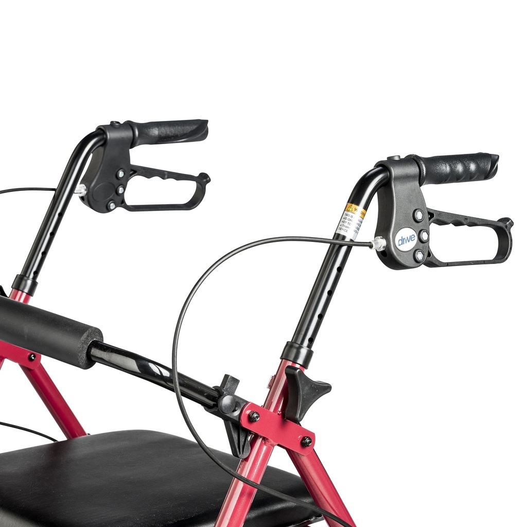 Adjustable Height Rollator Rolling Walker with 6" Wheels (RED)_image_17