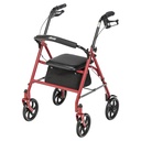 Four Wheel Rollator Rolling Walker with Fold Up Removable Back Support (RED)_image_11