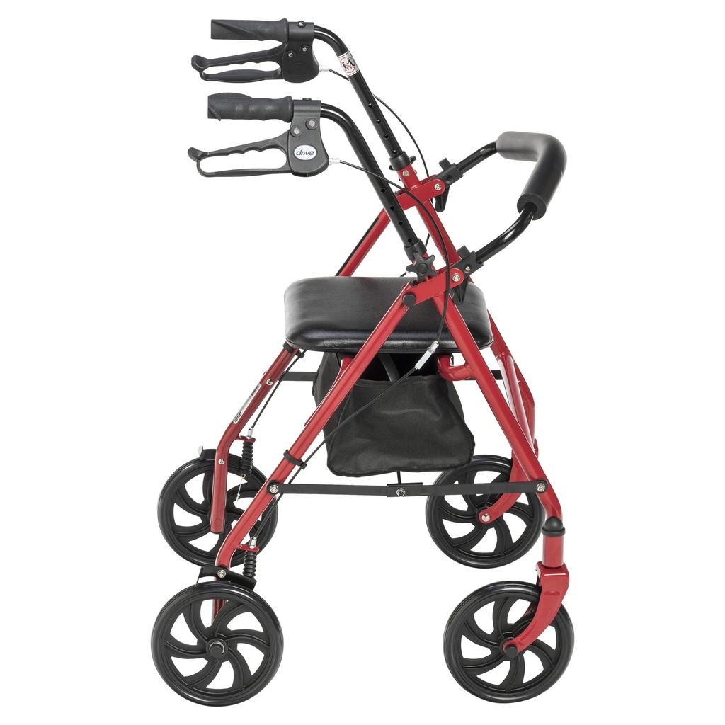Four Wheel Rollator Rolling Walker with Fold Up Removable Back Support (RED)_image_12