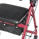 Rollator Rolling Walker with 6" Wheels, Fold Up Removable Back Support and Padded Seat (RED)_image_16