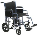 Bariatric Heavy Duty Transport Wheelchair with Swing Away Footrest (BLUE, 20" Seat)_image_13