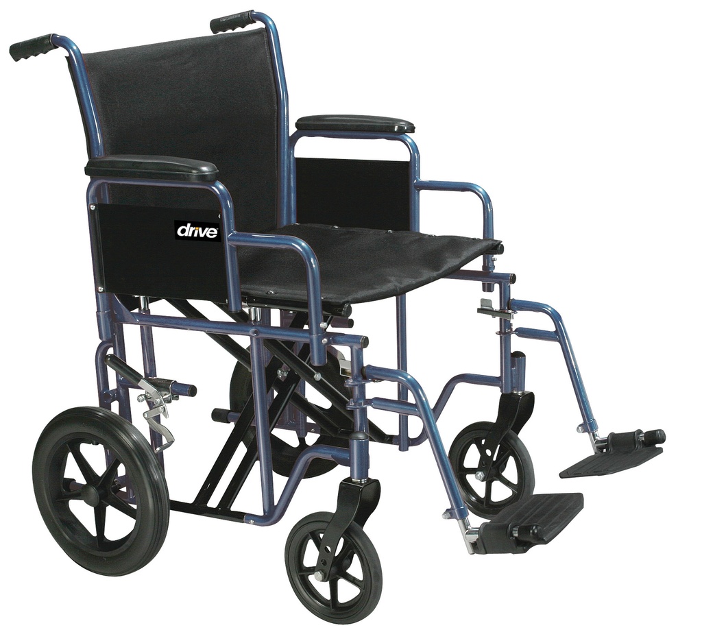 Bariatric Heavy Duty Transport Wheelchair with Swing Away Footrest (RED, 20" Seat)_image_13