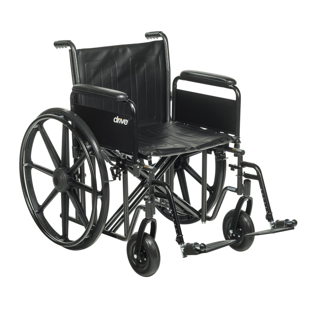 Sentra EC Heavy Duty Wheelchair (Detachable Full Arms and Swing away Footrests, 20" Seat)_image_11
