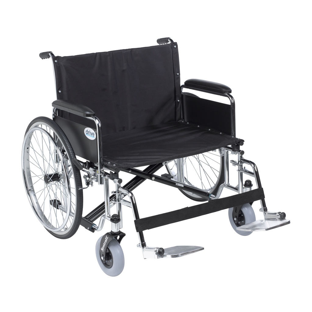 Sentra EC Heavy Duty Extra Wide Wheelchair (Detachable Full Arms and Swing Away Foot Rests, 26" Seat)_image_11