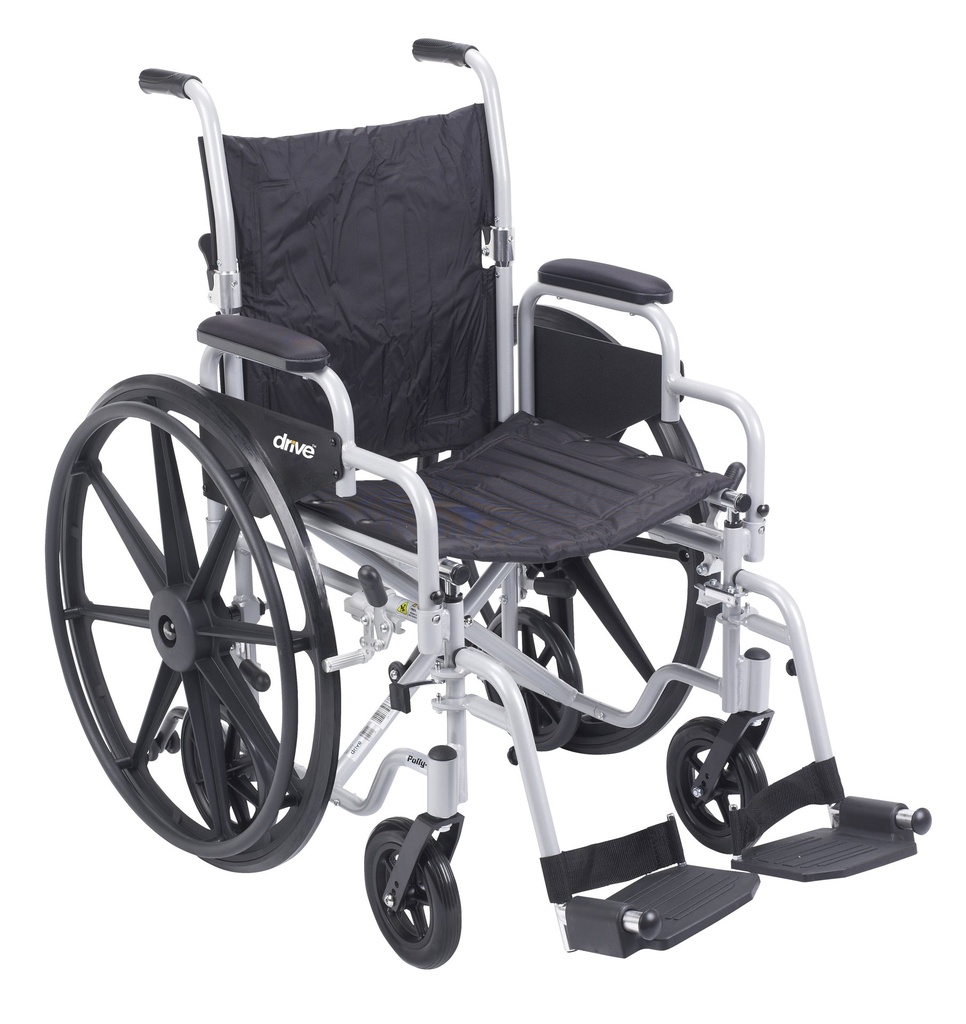 Poly Fly Light Weight Transport Chair Wheelchair with Swing away Footrest (18" Seat Size)_image_11