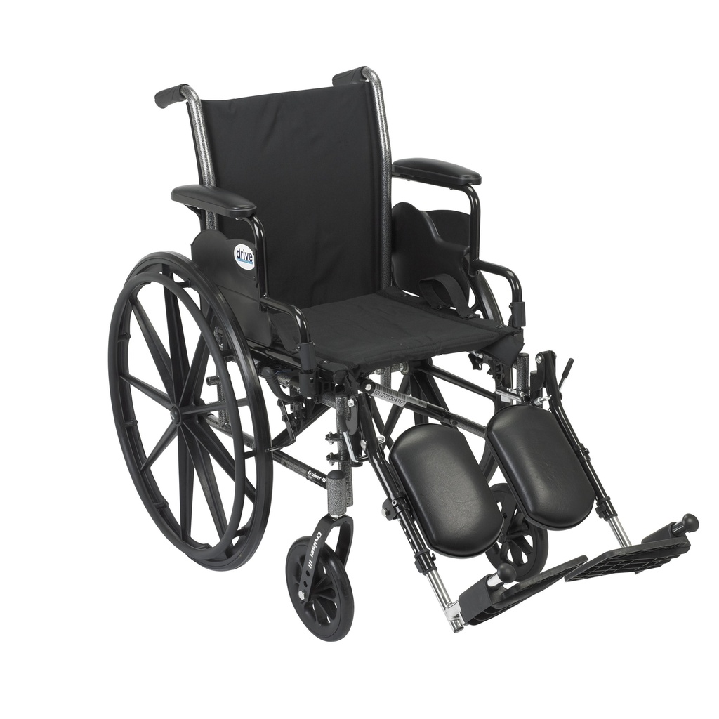 Cruiser III Light Weight Wheelchair with Flip Back Removable Arms (Flip Back Removable Desk Arms and Elevating Leg Rests, 16" Seat)_image_11