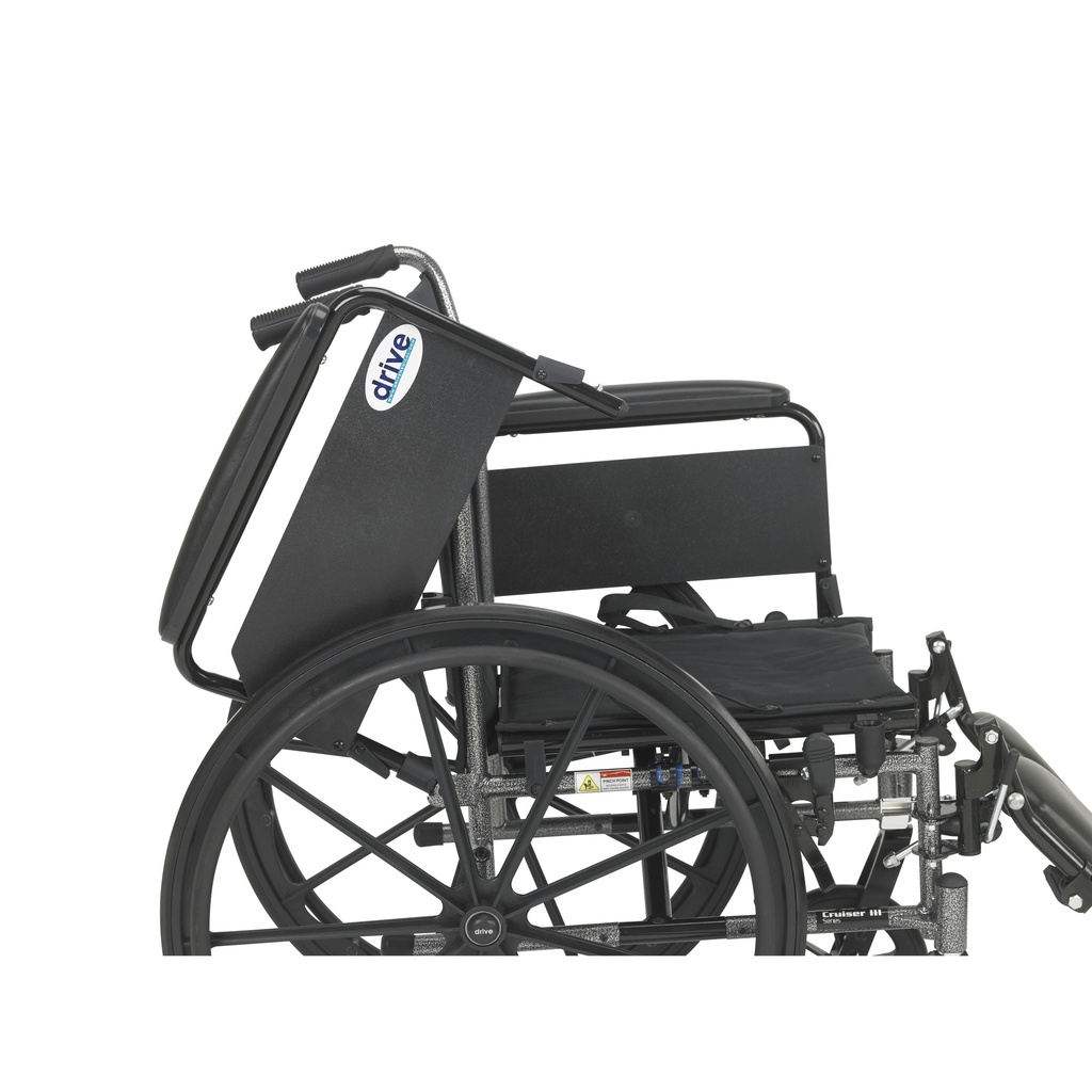 Cruiser III Light Weight Wheelchair with Flip Back Removable Arms (Flip Back Removable Full Arms and Elevating Leg Rests, 20" Seat)_image_13