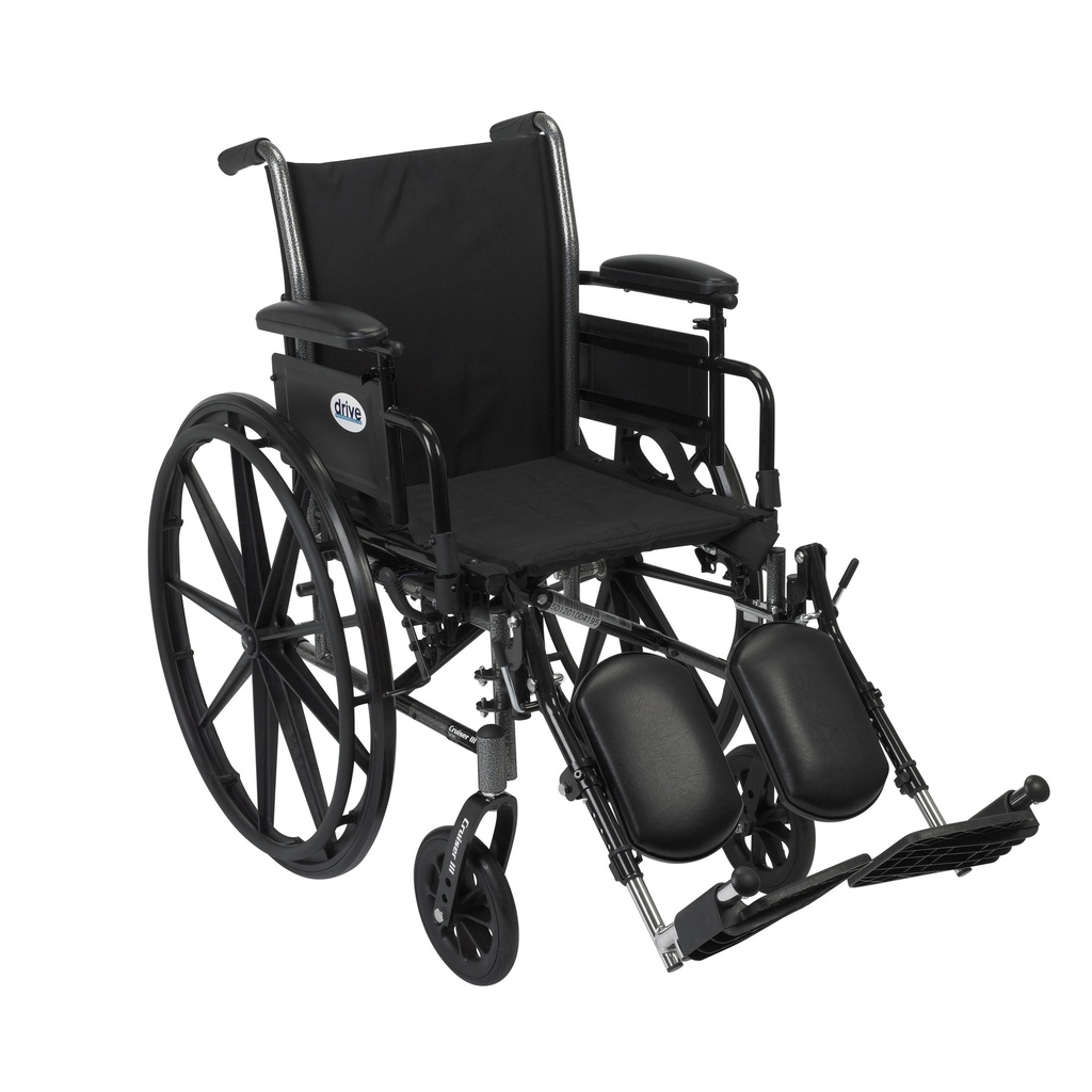 Cruiser III Light Weight Wheelchair with Flip Back Removable Arms (Flip Back Removable Adjustable Height Desk Arms and Elevating Leg Rests, 18" Seat)_image_11