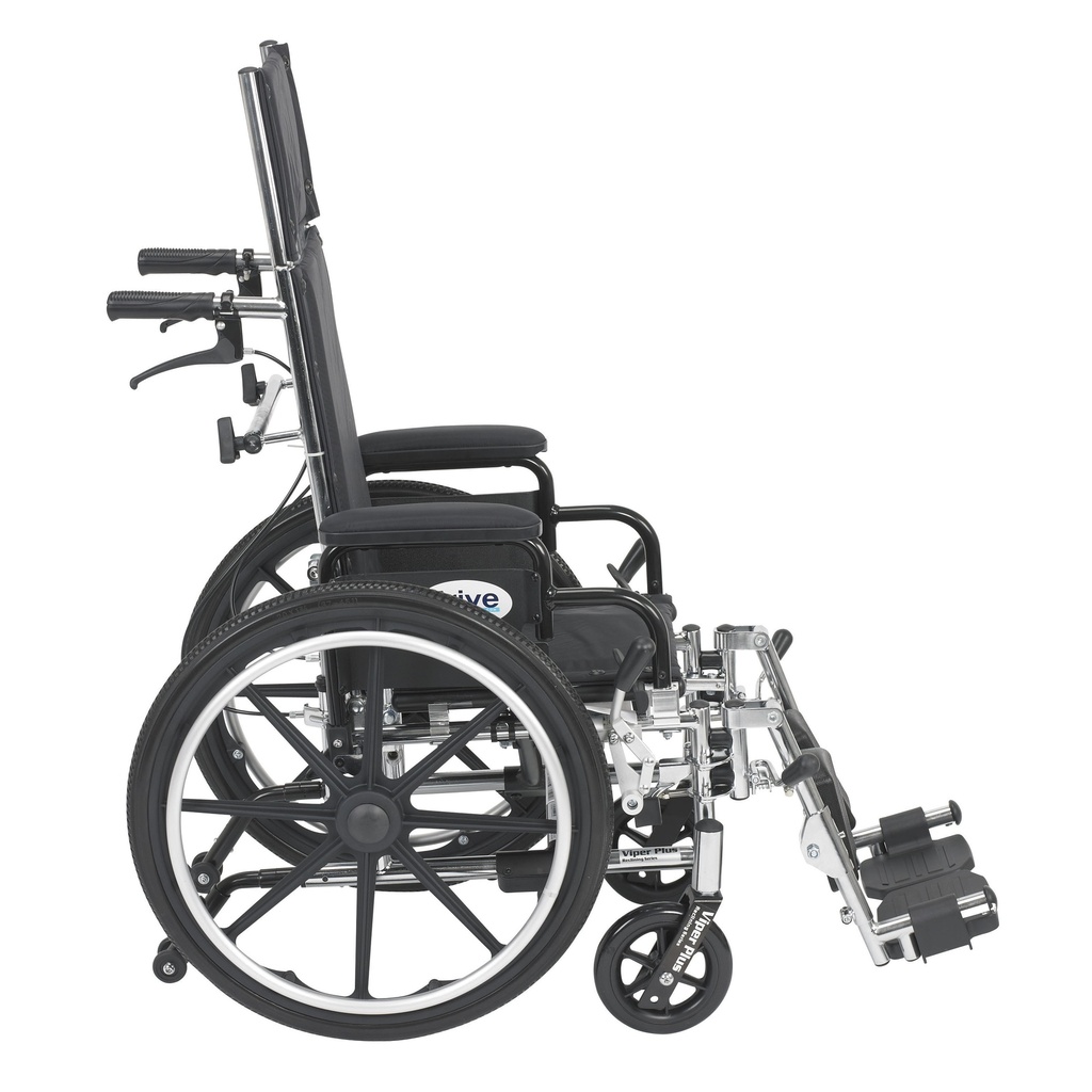 Viper Plus Light Weight Reclining Wheelchair with Elevating Leg rest and Flip Back Detachable Arms (14" Seat)_image_12