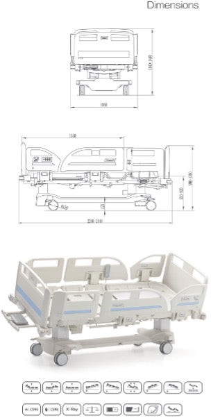 High End Fully Electric hospital bed with 5 functions PKG with mattress and 4 PP split side rails with 2 controller rails & nurse assists controller (JJ1065)_gallery_14