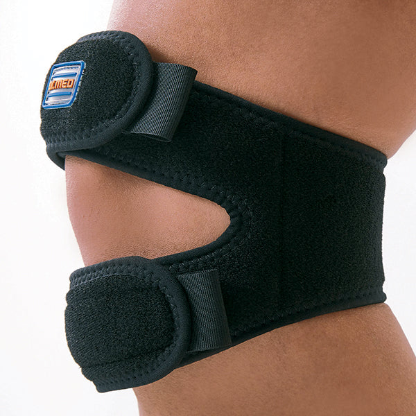 Knee Support Brace With Straps For Running & Sports Double Open Patella Support Pad For Weak Muscles - Black_gallery_12