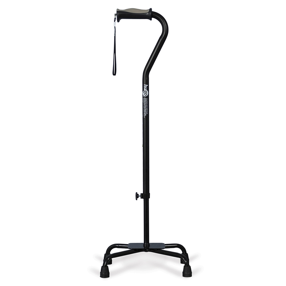 Adjustable Quad Cane for Right or Left Hand Use, Large Base (Ebony)_image_11