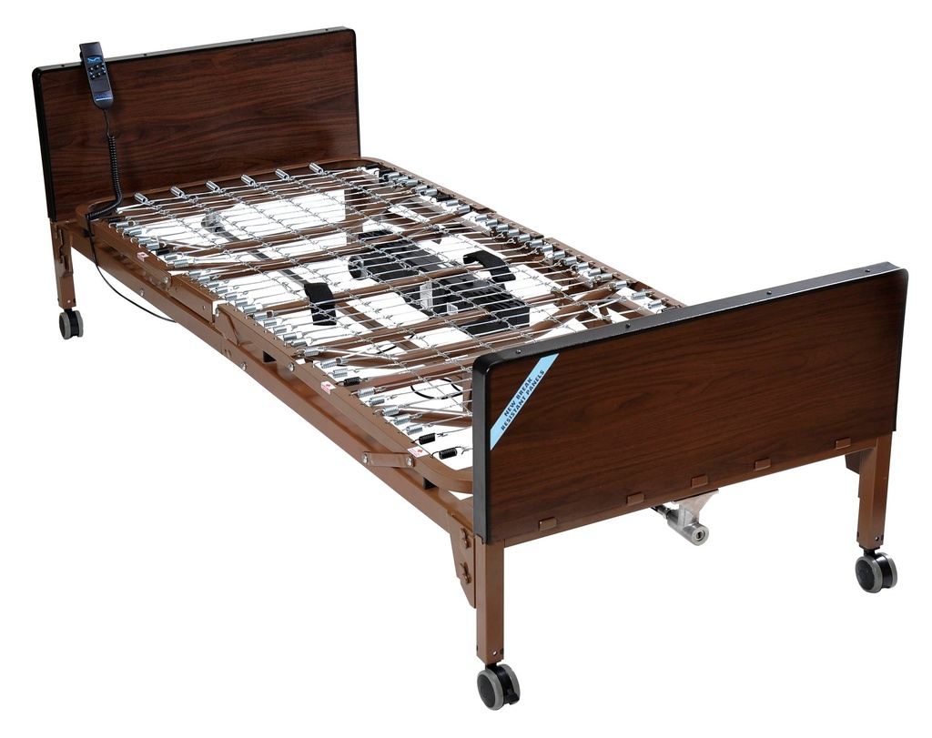 Delta Ultra Light Full Electric Hospital Bed with Full Rails and Innerspring Mattress - Image 1