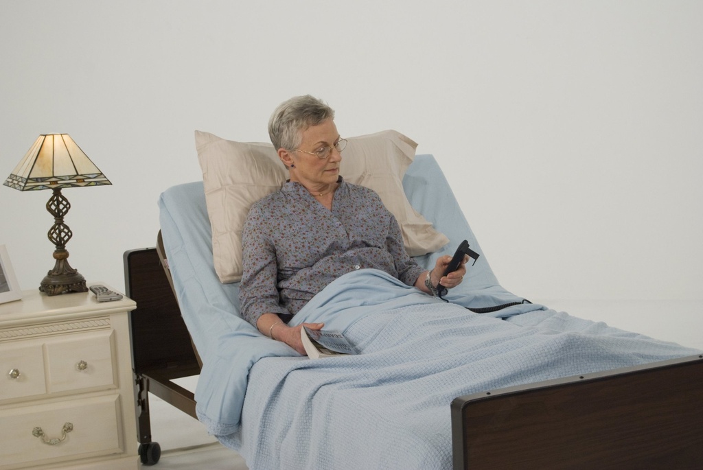 Delta Ultra Light Full Electric Low Hospital Bed with Half Rails - Image 4