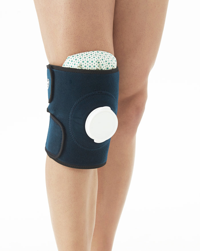 [DR-IB002-U] Knee Brace Support With Open Patella & Ice Bag For Pain Relief & Injury Recovery Adjustable Knee Brace For Injury & Recovery - Blue