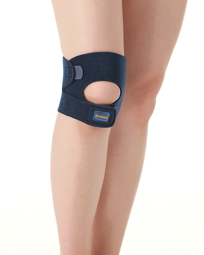 [DR-K142-U] Knee Support Brace With Open Patella Pad Support For Protection Against Tissue Adjustable Knee Support For Running & Sports - Blue