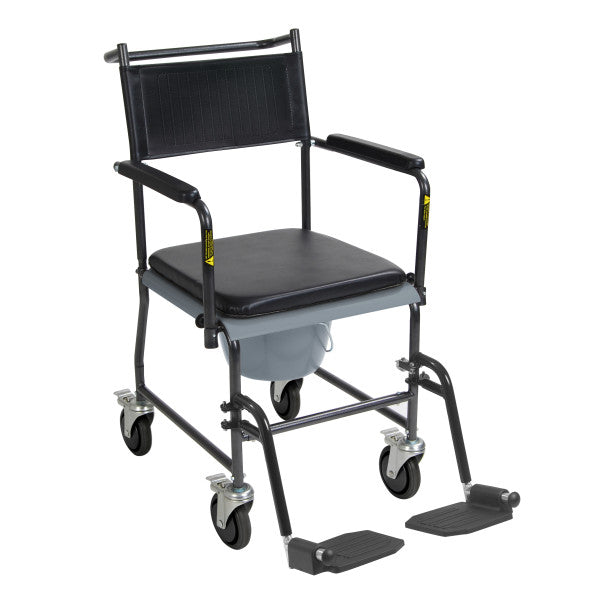 [11120SV-1F] Commode chair with Four wheels (4 locks)