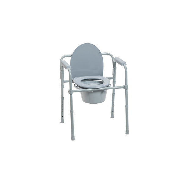 [Folding Steel Commode Combo with Absorbent Commode Liners] Drivemedical Folding Steel Commode Combo with Absorbent Commode Liners