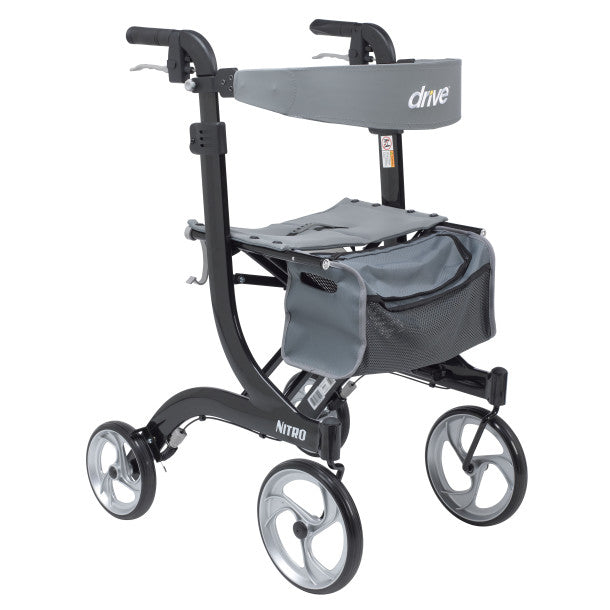 Drivemedical Nitro Aluminum Rollator, Tall Height, 10" Casters