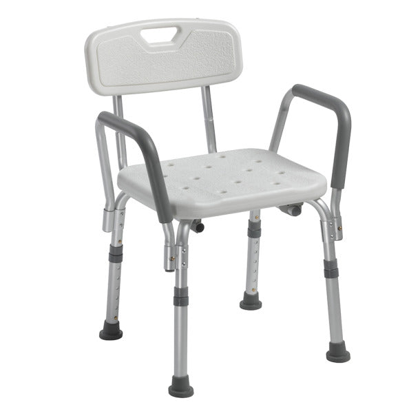 [12445KD-1] Shower Chair with Back and Removable Padded Arms