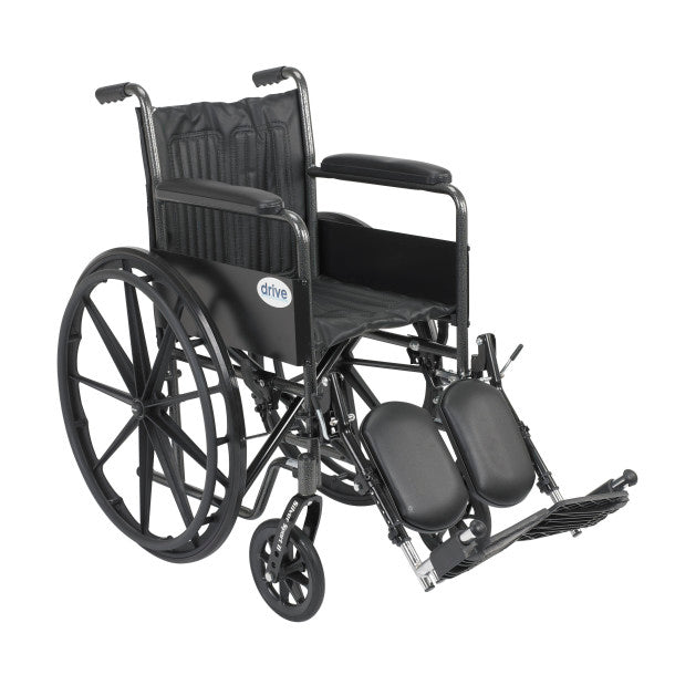 [SSP218FA-ELR] Silver Sport 2 Wheelchair (18") Fixed arms with Elevated footrest
