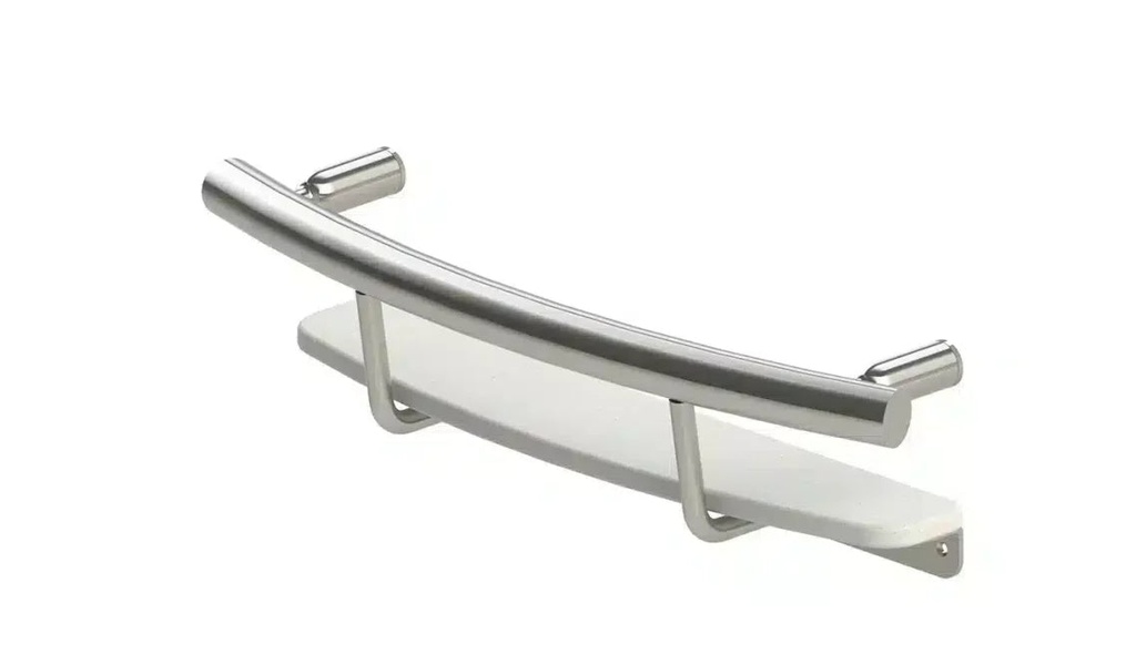 Healthcraft INVISIA Shampoo Shelf + Grab Bar (Brushed)
