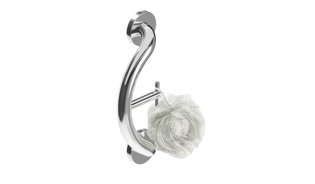 Healthcraft PLUS Towel & Robe Hook + Grab Bar (Brushed)