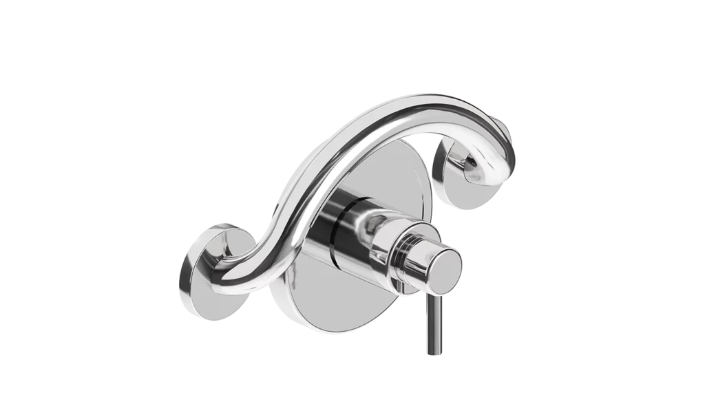 Healthcraft PLUS Crescent Ring + Grab Bar (Brushed)
