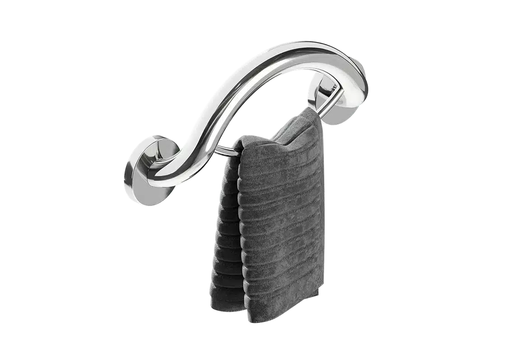 Healthcraft PLUS Towel Ring + Grab Bar (Brushed)