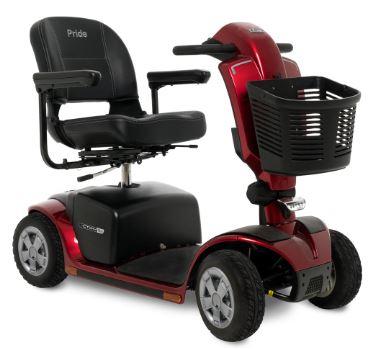 Pride Mobility Victory 10.2 4-Wheel Mobility Scooter (Candy Apple Red, 18"x17" Foldable Seat (Baseball Stitching), 8GU1)