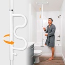 Wonder Bathtub Pole Plus - With Pivoting Curve Grab Bar - White