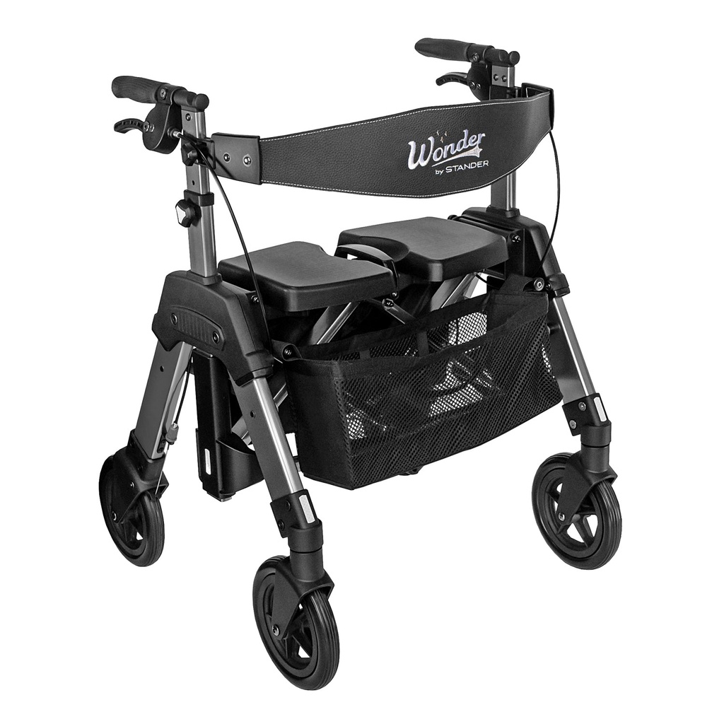 [4360-BW] Wonder Rollator HD (Heavy Duty) - Black Walnut